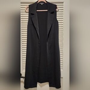 Nine West Elegant Black Long Vest Size M